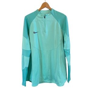 Wmns Nike Strike LS Green Glow Soccer Drill Top 1/4 Zip Therma-Fit Pullover XL